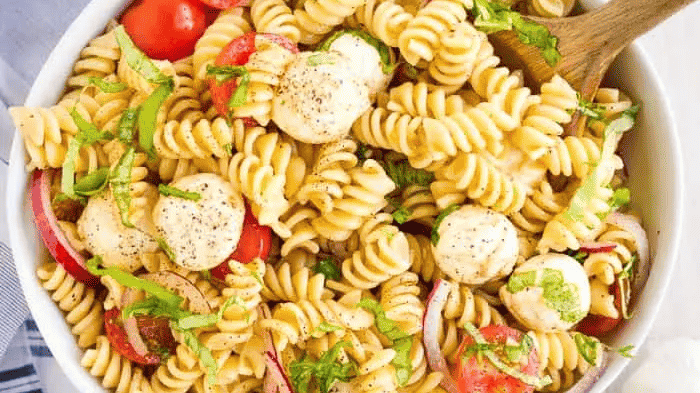 Caprese pasta salad.