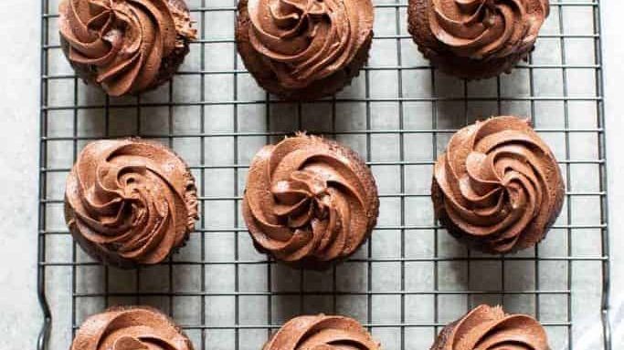 Chocolate Almond Flour Cupcakes.