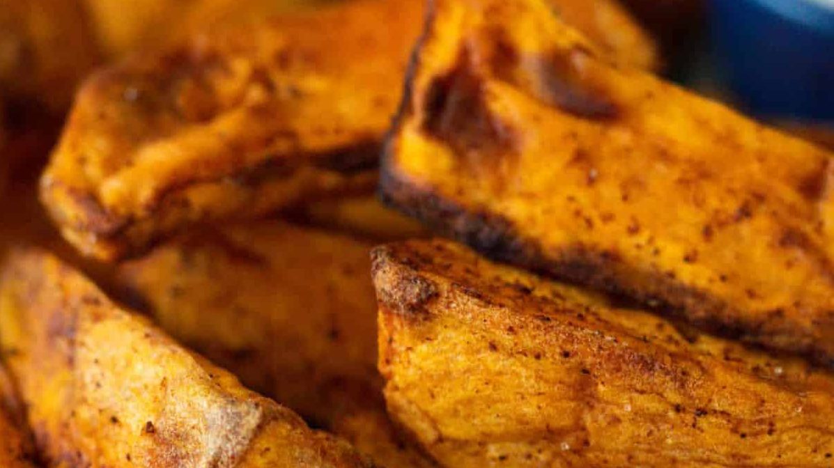 Sweet potato wedges.