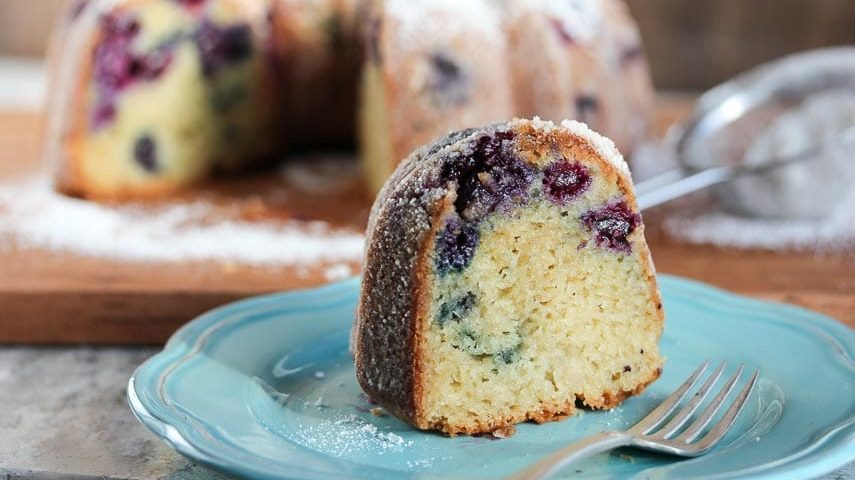 Blueberry Sour Cream Bundt Cake.