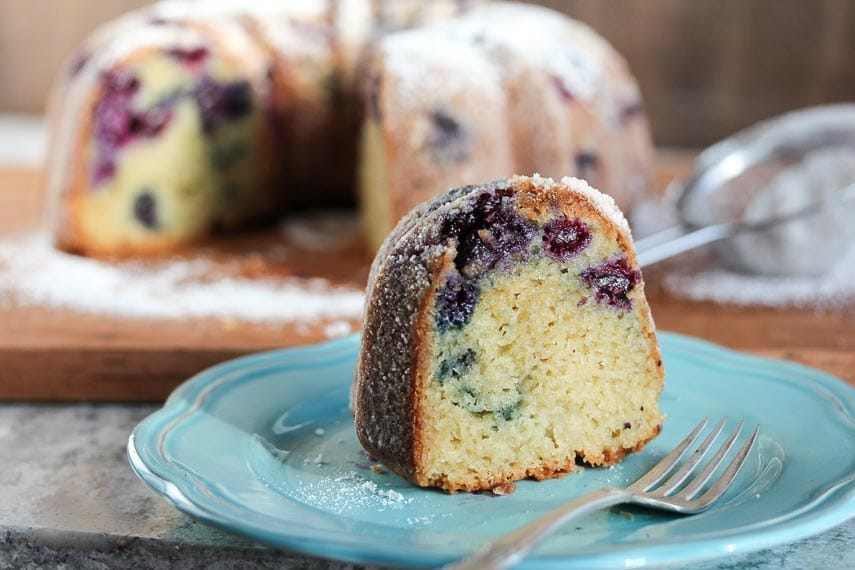 Blueberry Sour Cream Bundt Cake.
