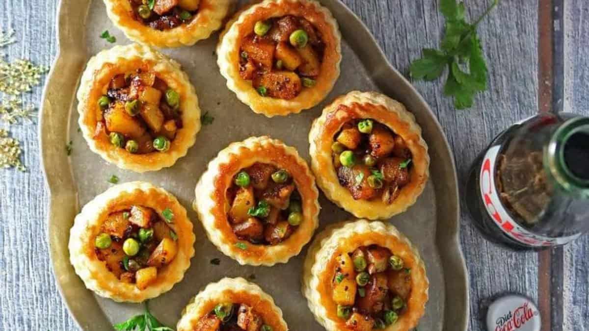 Spiced Potato Puff Pastry Baskets.