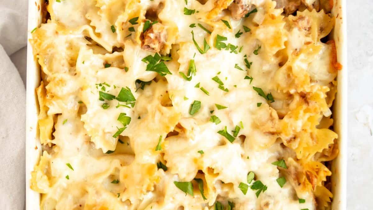 Creamy Tuna Pasta Bake.