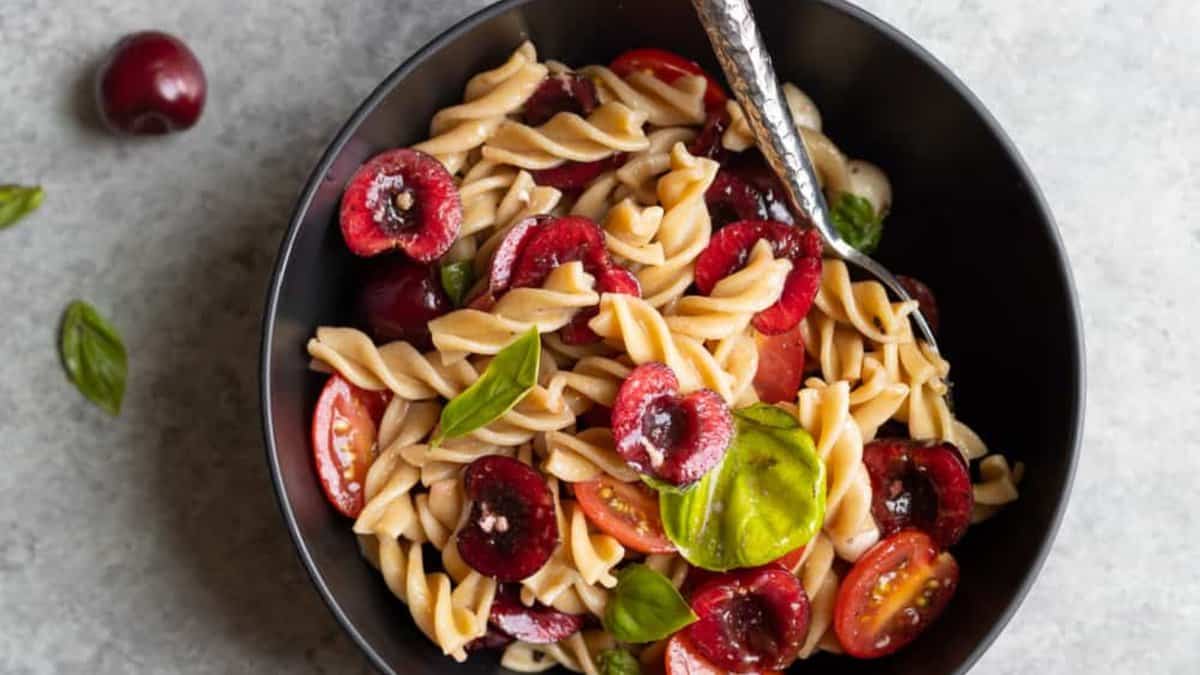 Cherry Caprese Pasta Salad.