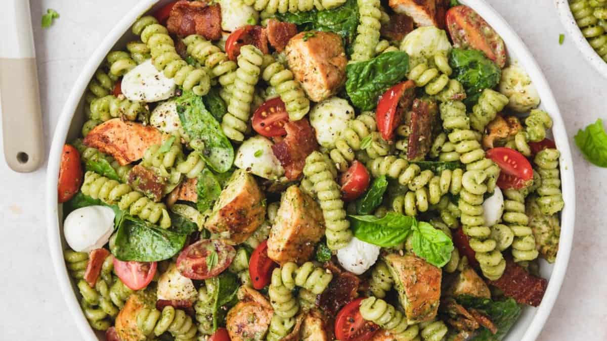 chicken pesto pasta salad.