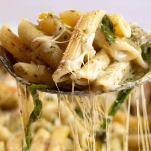 Creamy Pesto Pasta Bake.