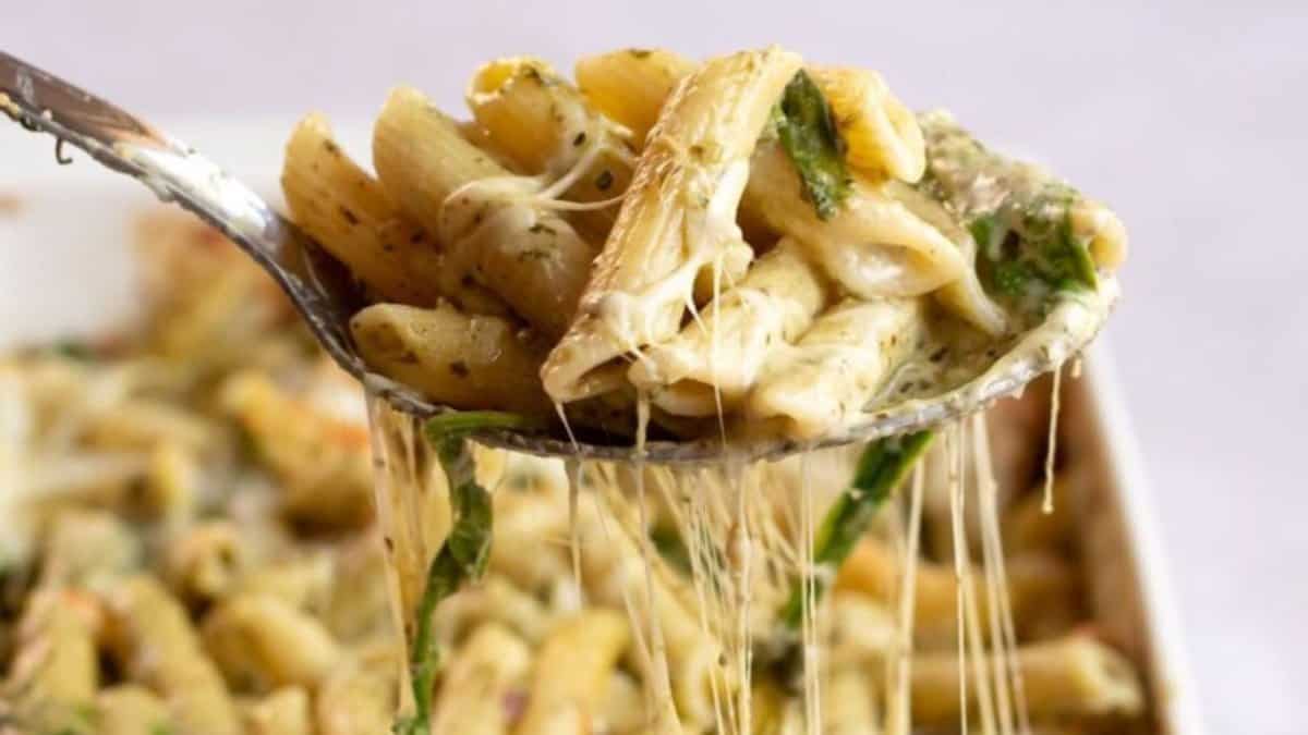 Creamy Pesto Pasta Bake.