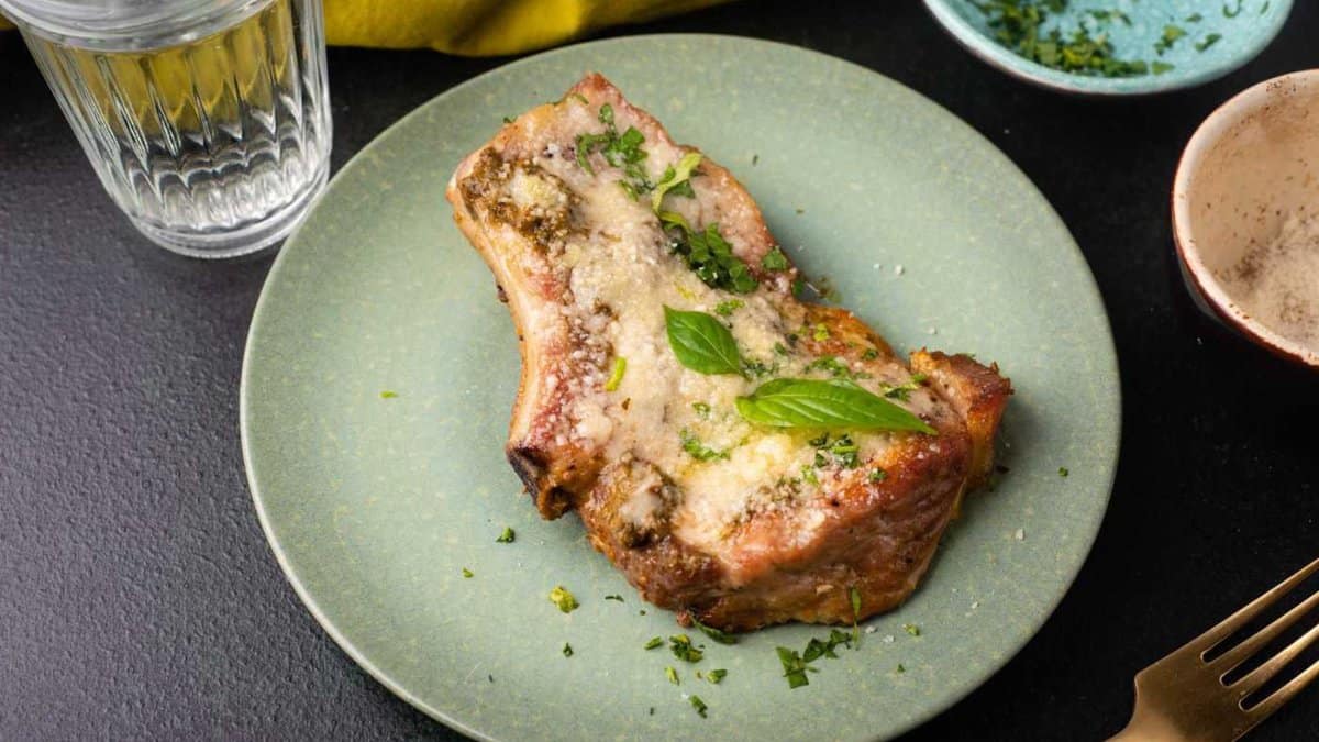 Parmesan pork chop.