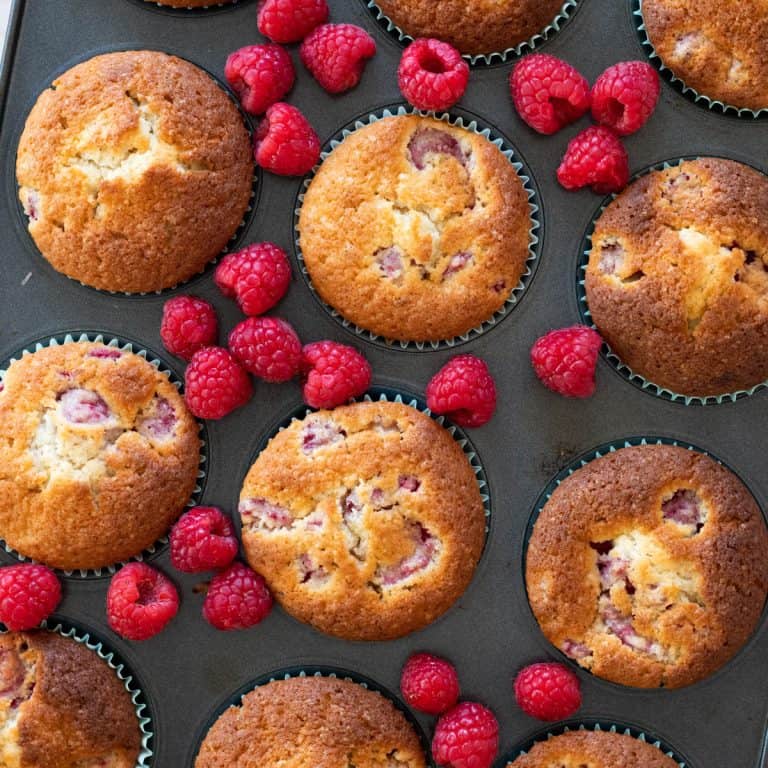 Raspberry Muffins always use butter