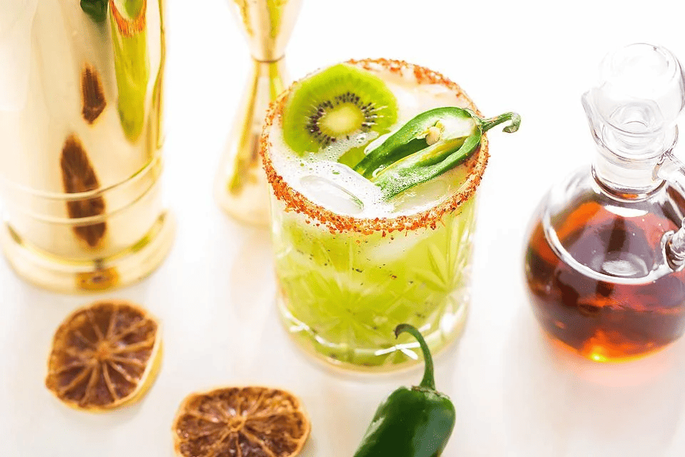 Spicy kiwi cocktail.