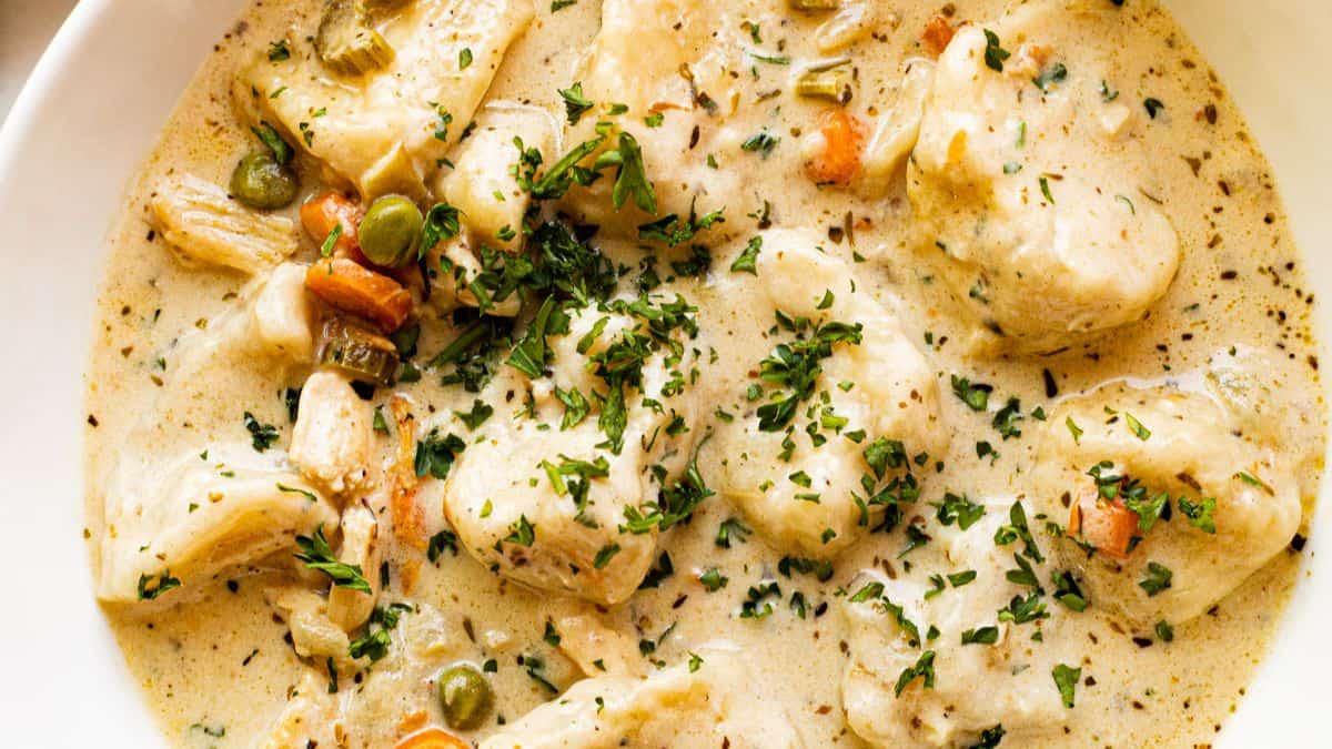 One Pot Chicken Dumpling Soup.