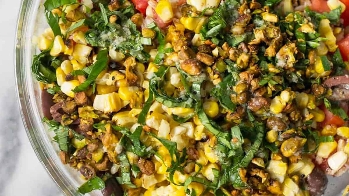 Grilled Corn and Farro Salad