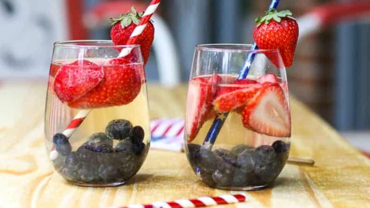 Red, White and Blue Sangria Sparklers