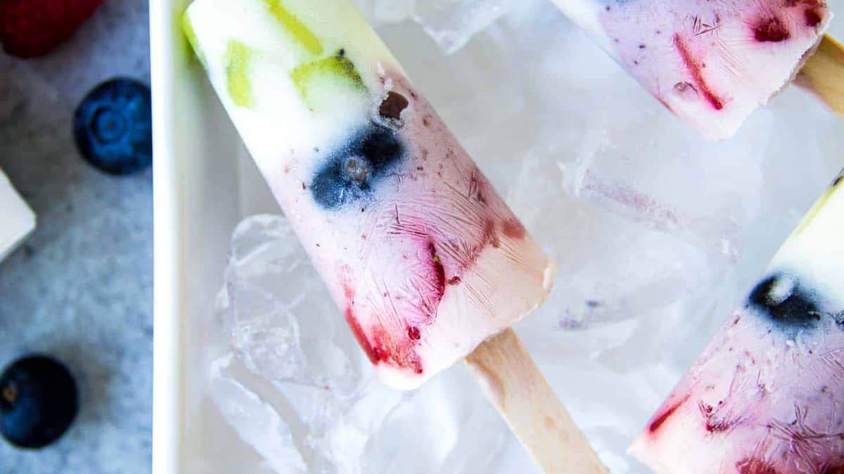 Rainbow Yogurt Popsicles