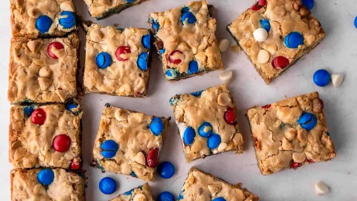 Red White And Blue M&M Cookies - Little Sunny Kitchen