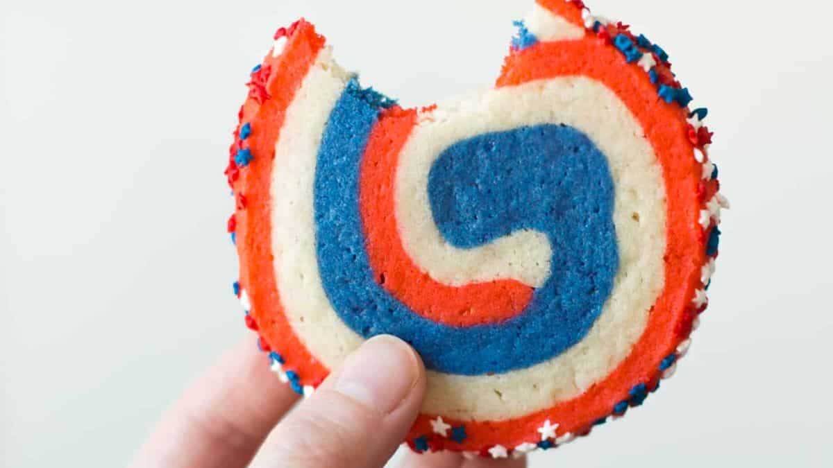 Red, White and Blue Pinwheel Cookies