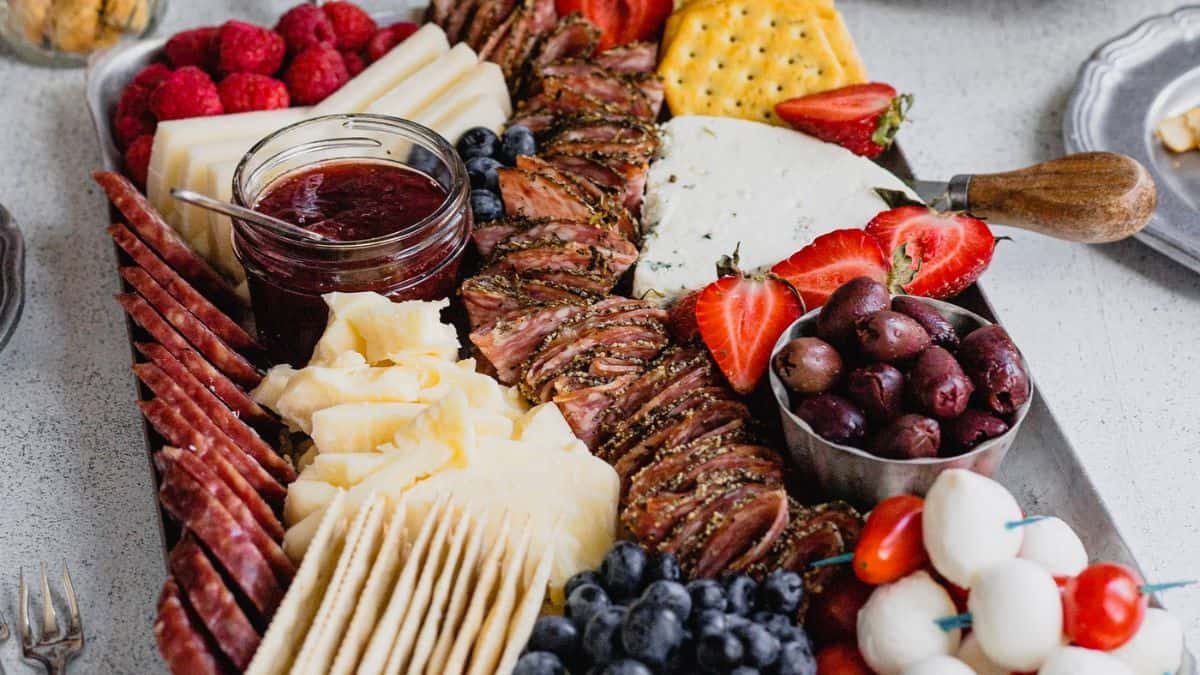 Patriotic Cheese Tray - A Holiday Charcuterie Board