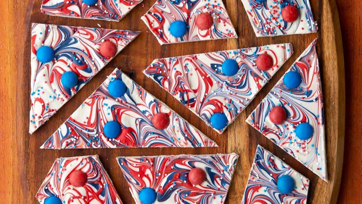 Red, White And Blue Bark