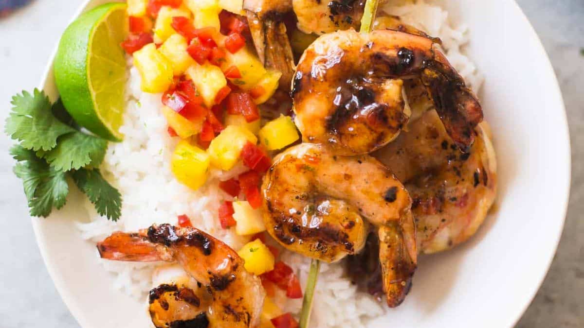 Sweet and Spicy Grilled Shrimp with Pineapple Salsa