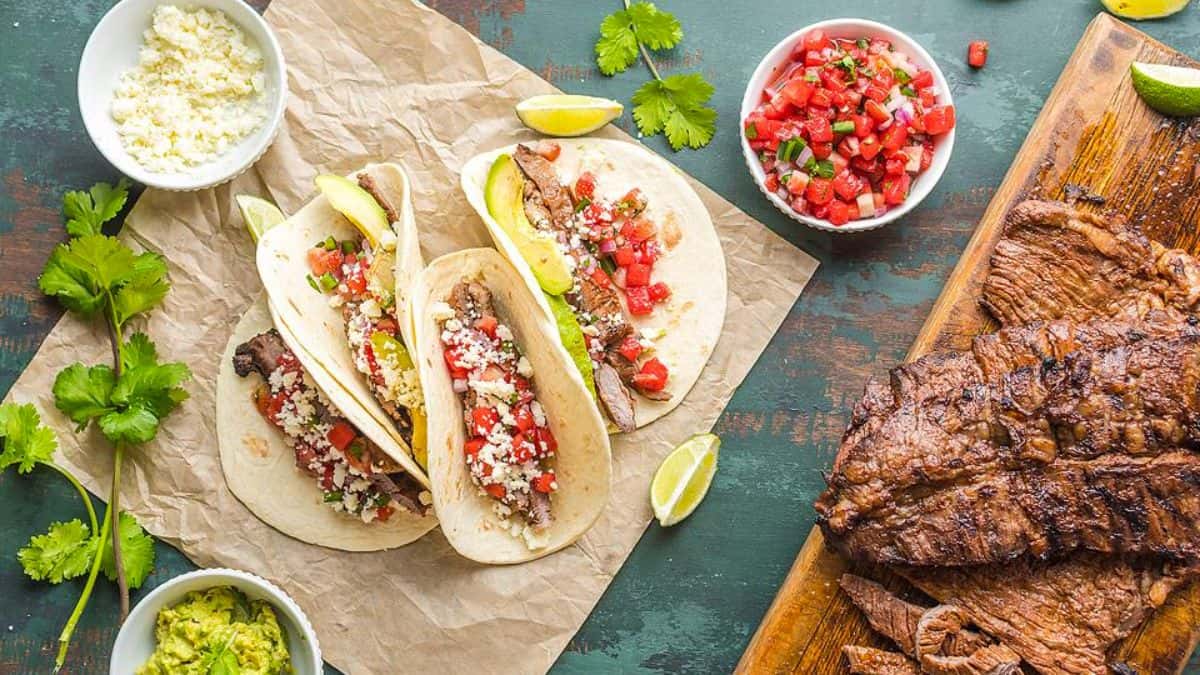 Simple Marinated Grilled Flank Steak Tacos
