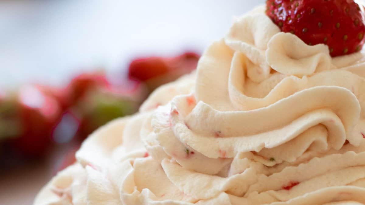 Strawberry whipped cream.