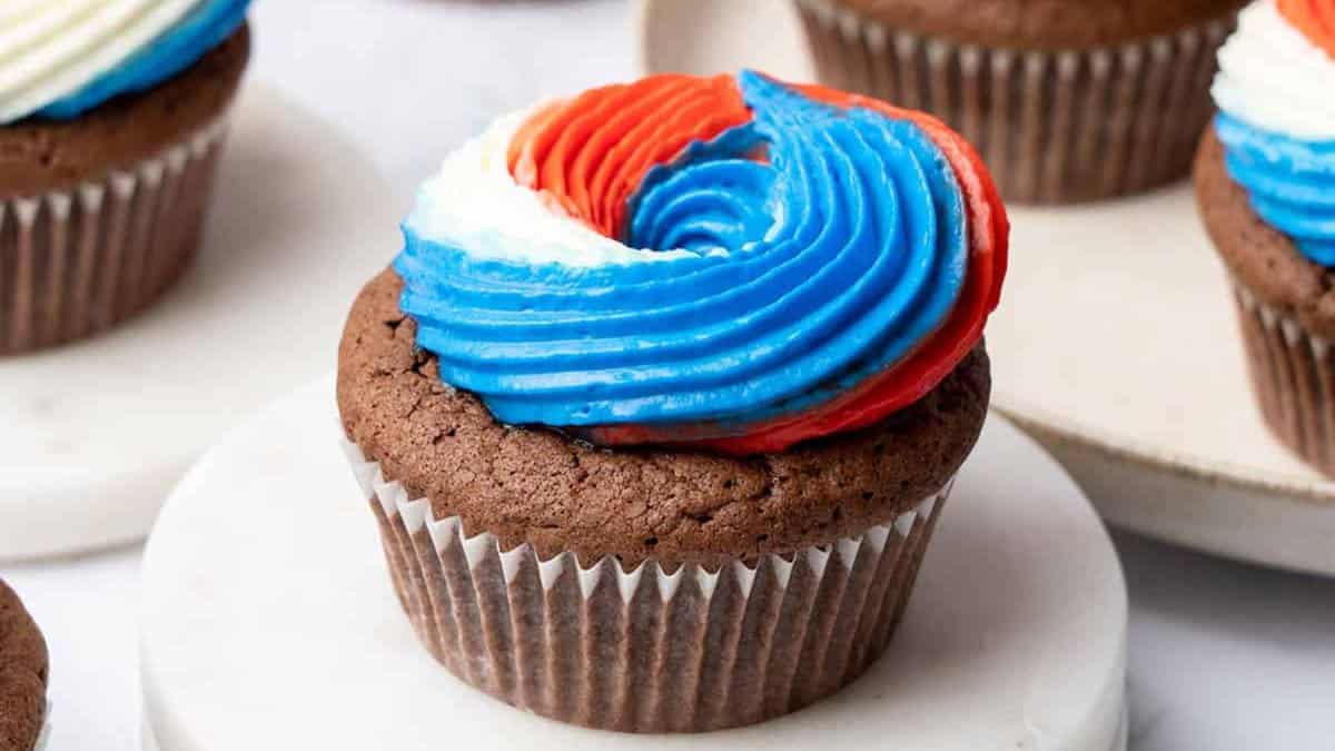 4th of July Brownie Cupcakes.