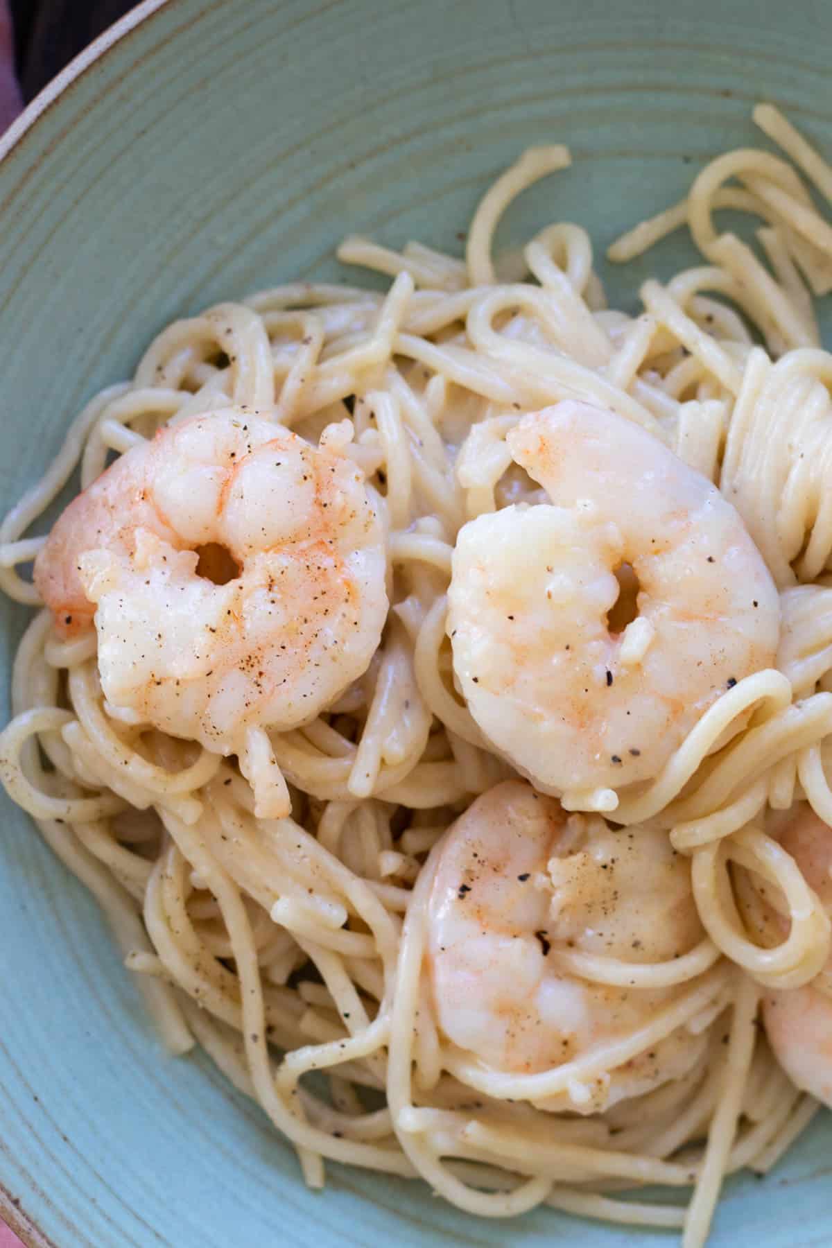 Shrimp carbonara.