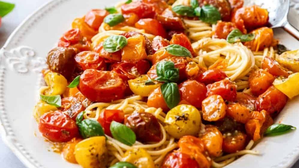 Roasted cherry tomato pasta.