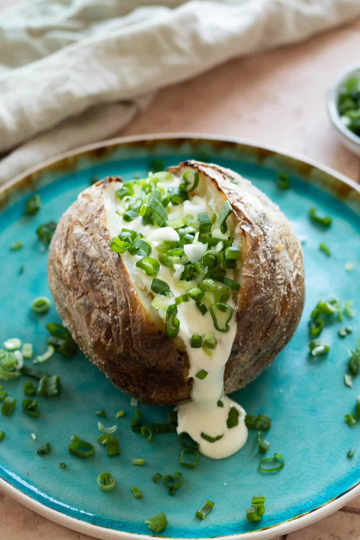 An air fryer baked potato.