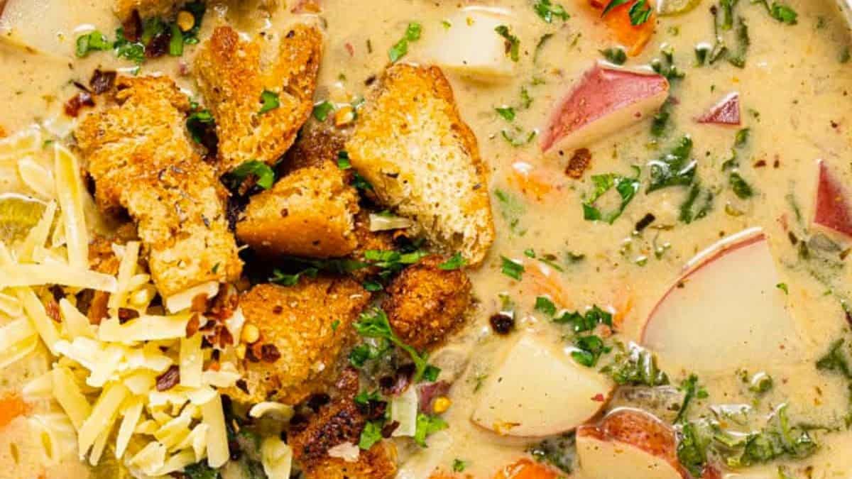 Vegan Potato Soup with Kale