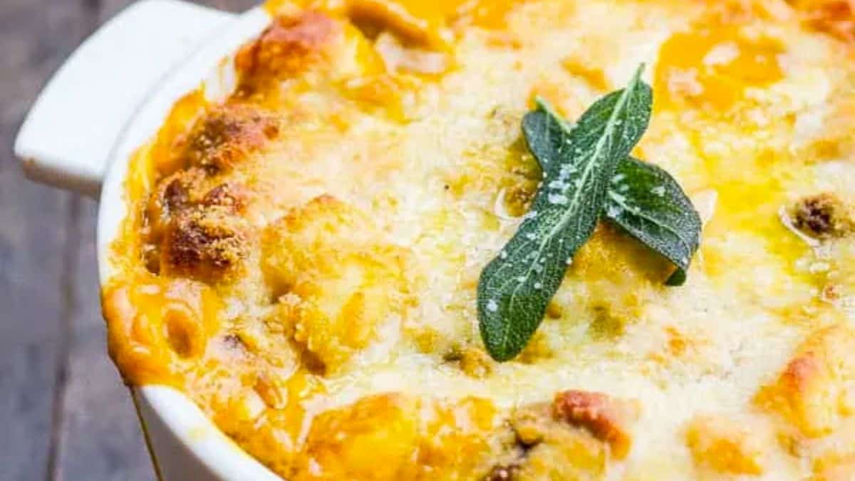 Creamy Baked Pumpkin Gnocchi with Italian Sausage