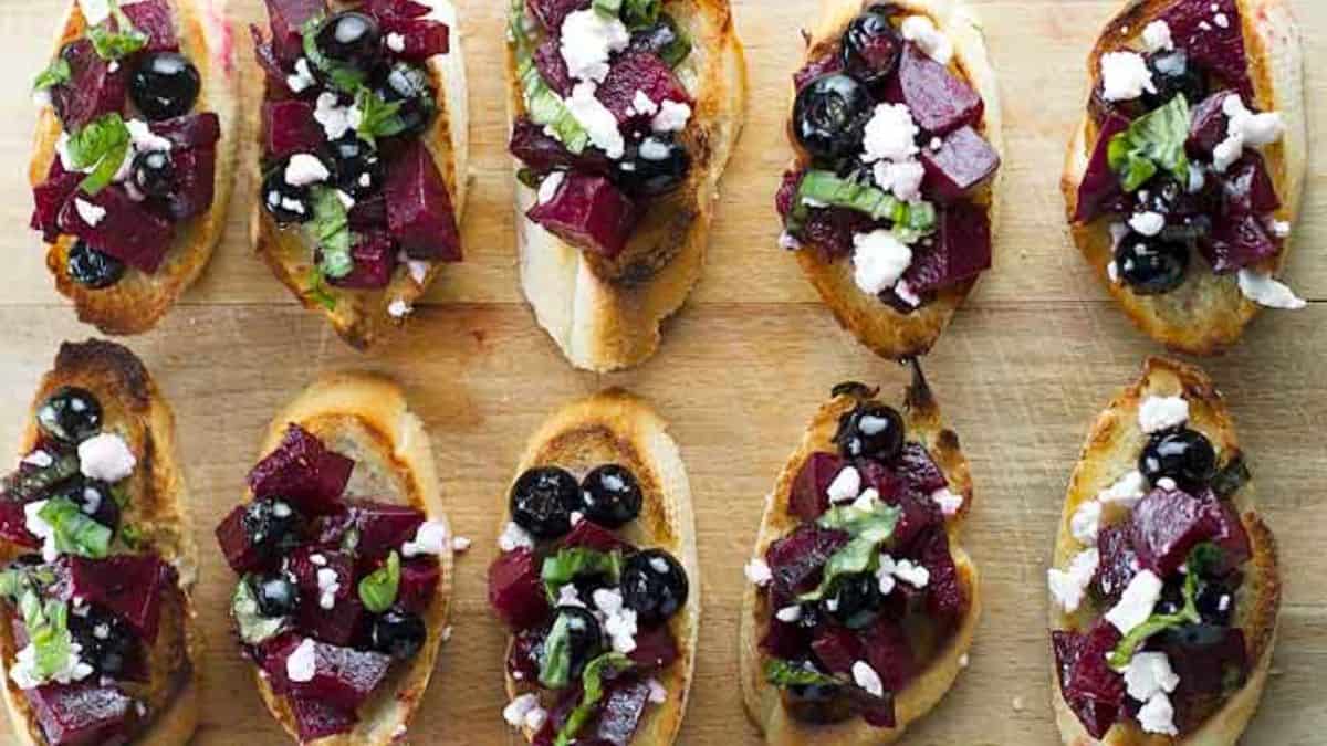 Beet & Blueberry Bruschetta