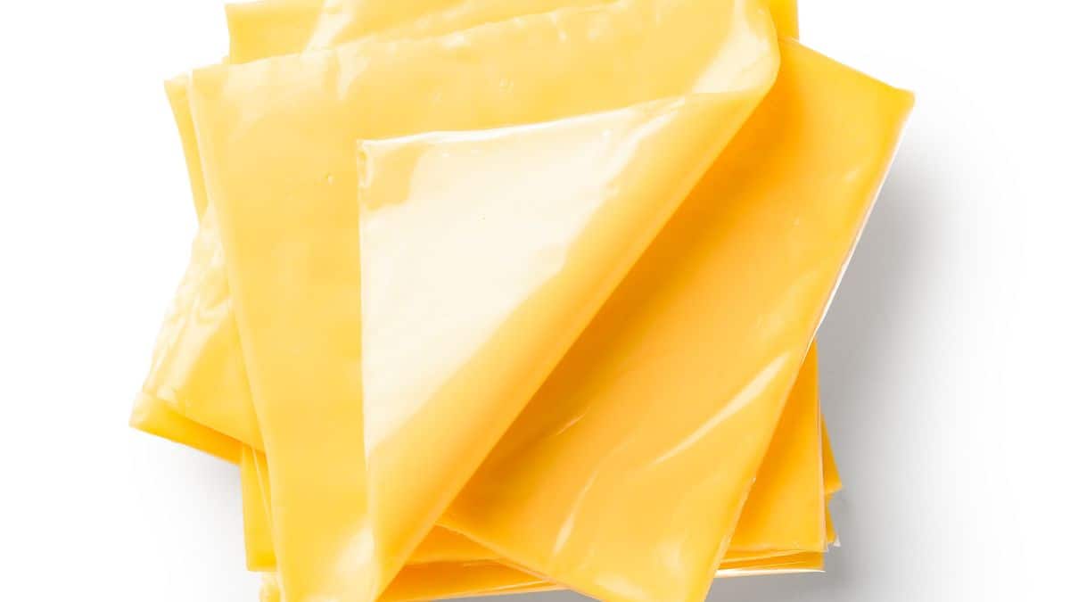 Processed cheese slices.