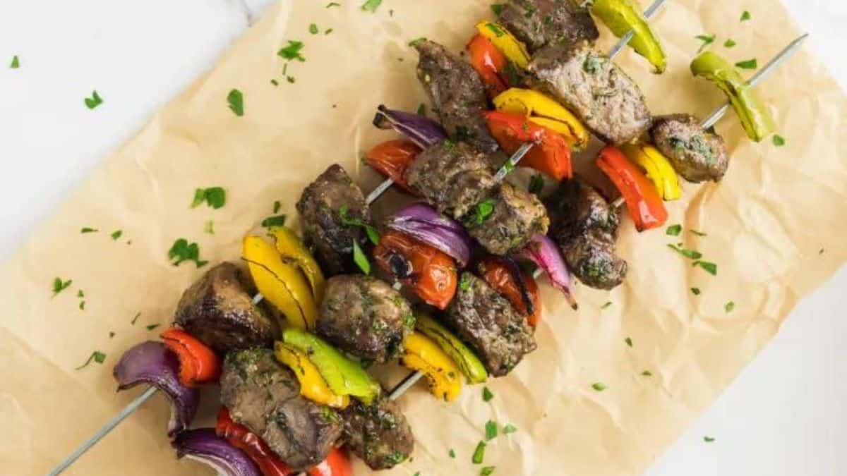 Beef kabobs.