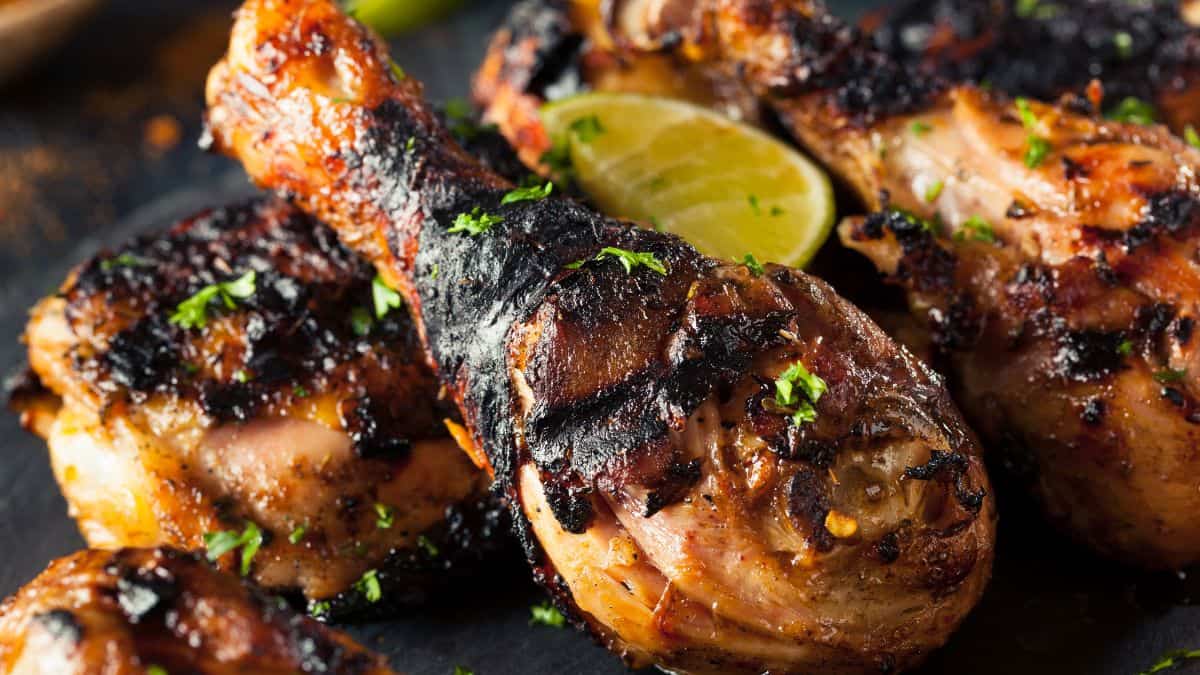 Grilled jerk chicken.