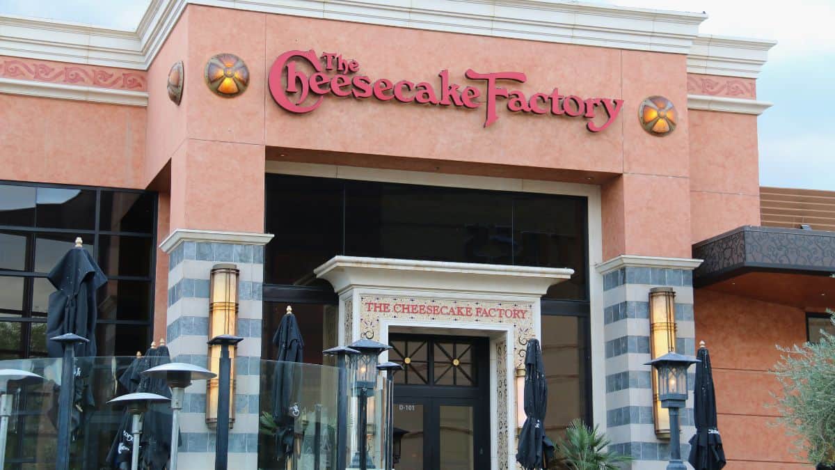 Exterior of a Cheesecake Factory restaurant.