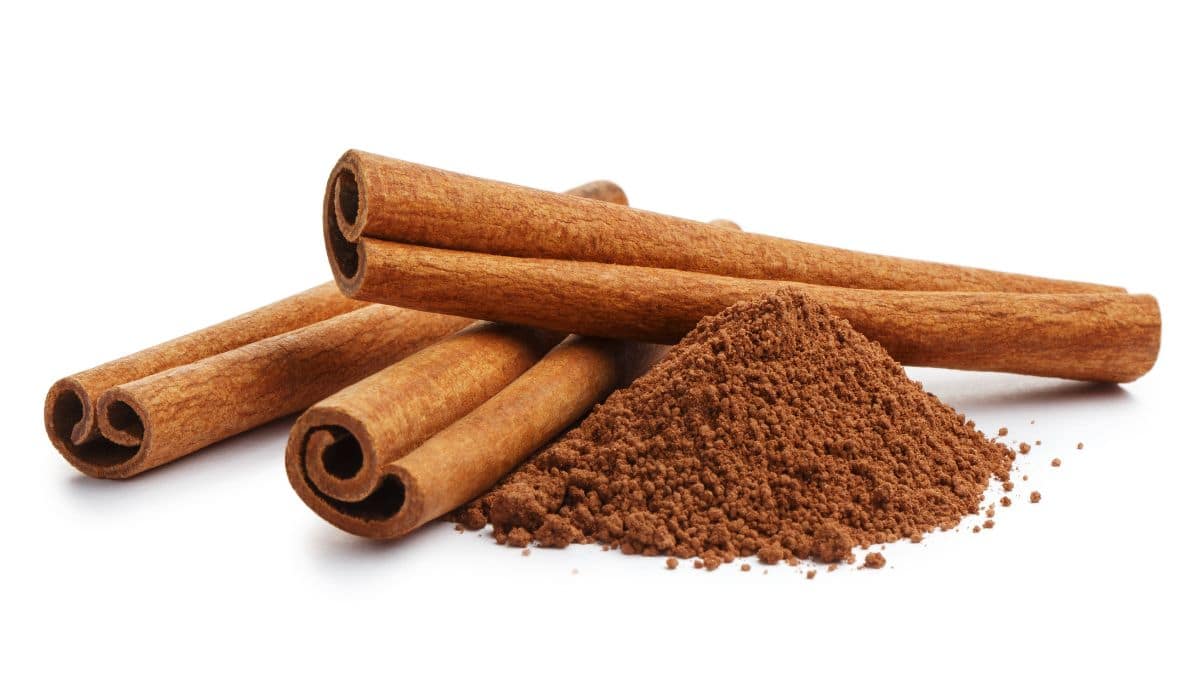Cinnamon sticks and ground cinnamon.