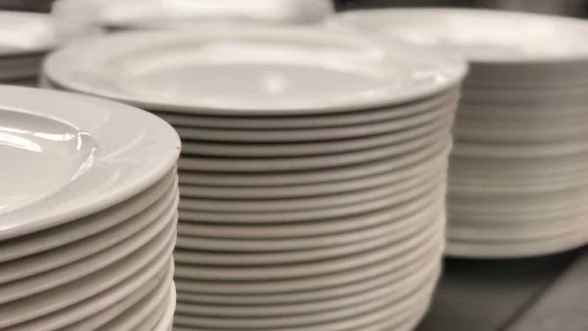 A stack of plates.