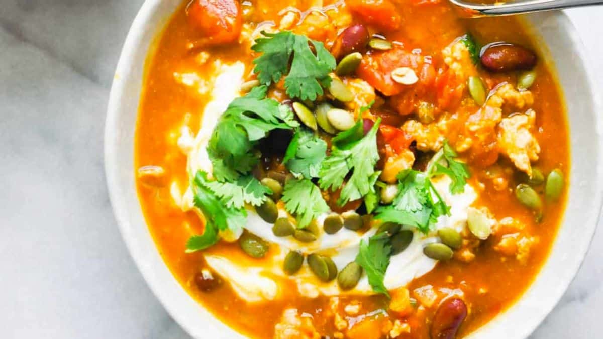 Slow Cooker Turkey Pumpkin Chili