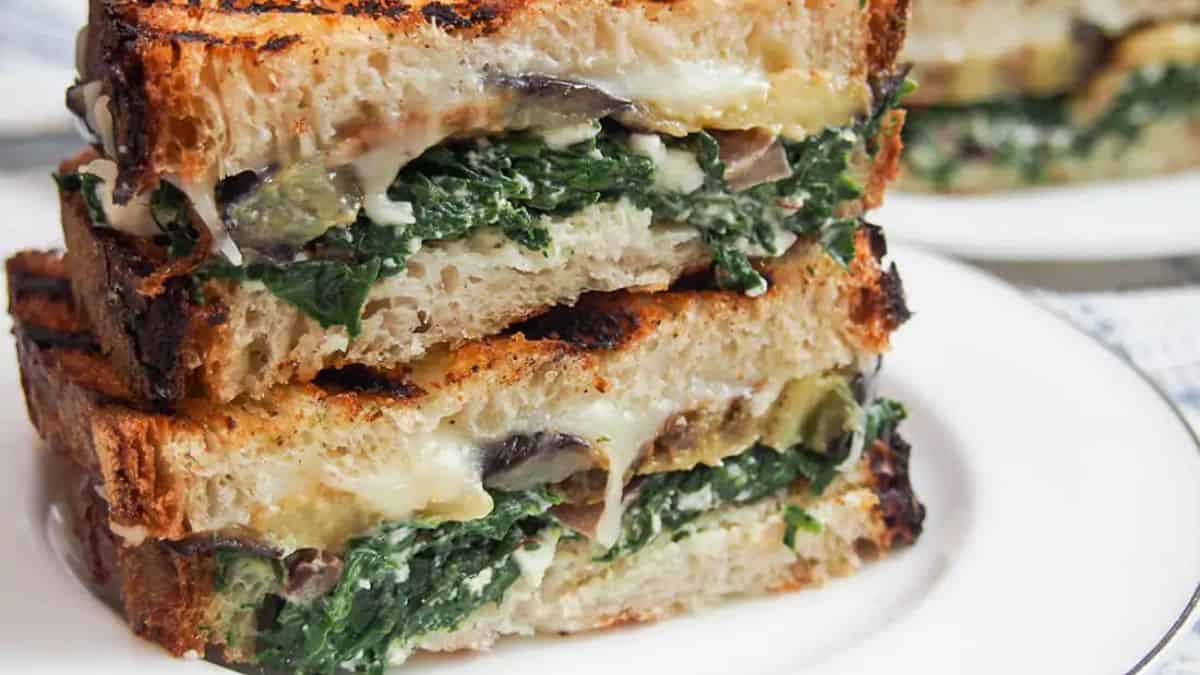 Eggplant Spinach Grilled Cheese