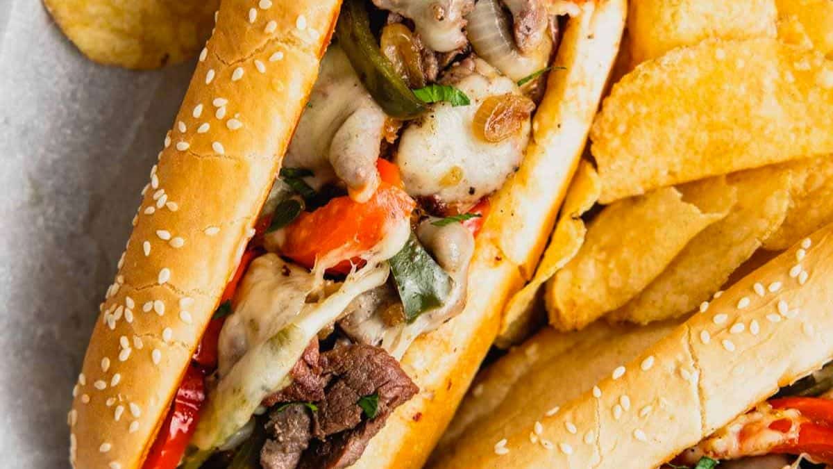 Grilled Venison Philly Cheesesteak