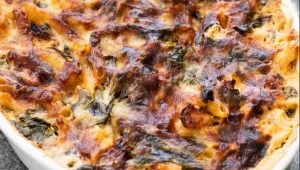 Chicken Spinach Sun-Dried Tomato Pasta Bake