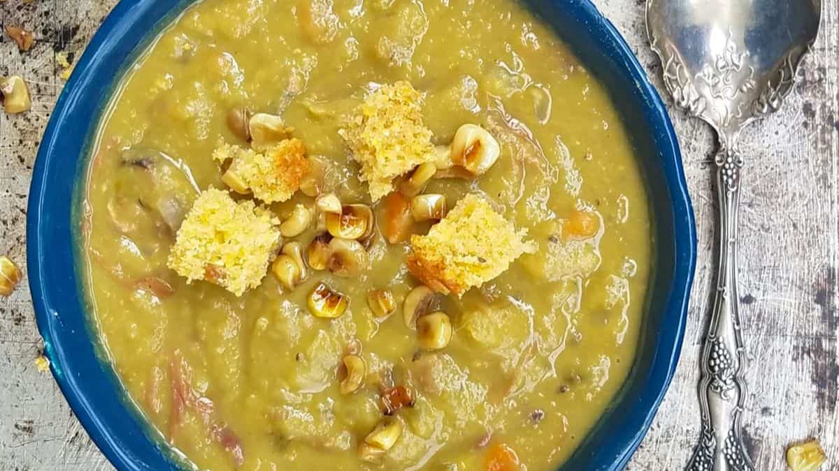 Old-fashioned Ham Bone Split Pea Soup (Slow-Cooker)