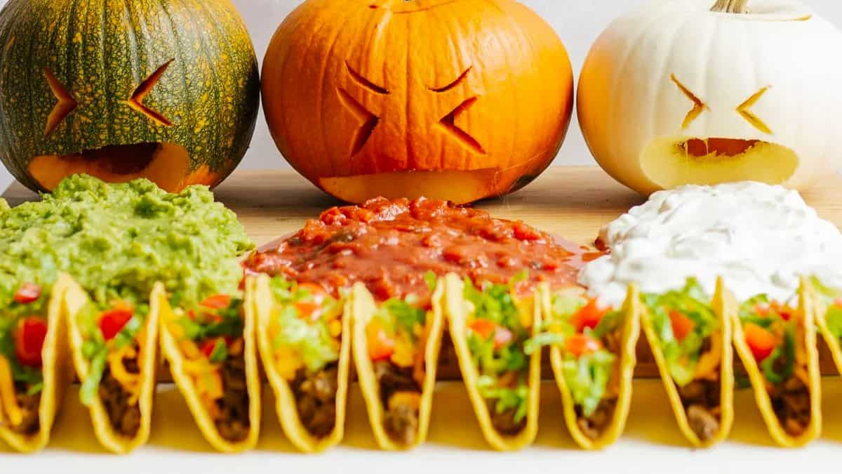 Puking Pumpkin Halloween Taco Board