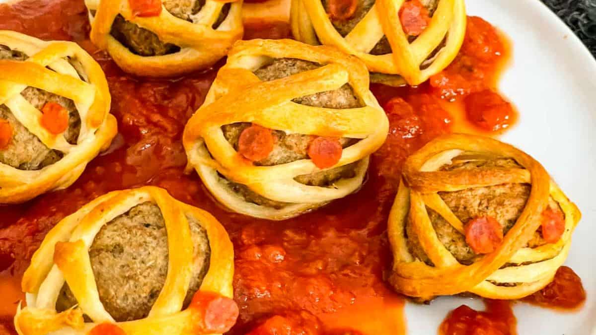 Halloween Mummy Meatballs