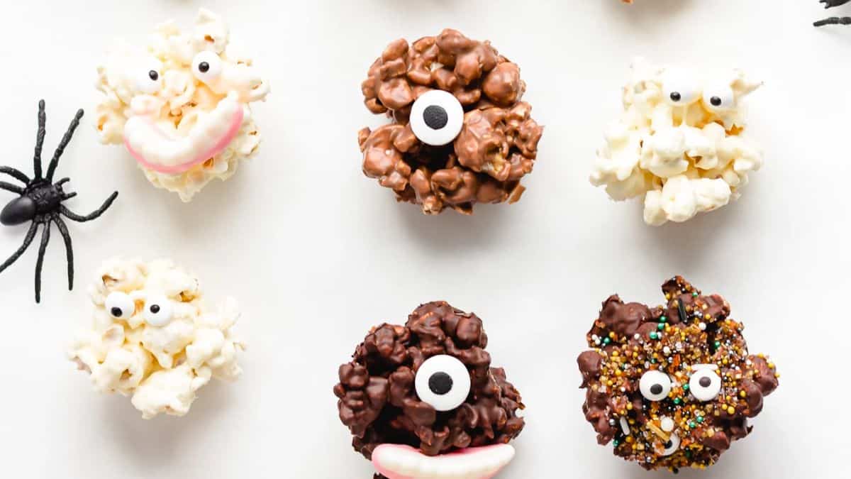 Chocolate Halloween Popcorn Balls