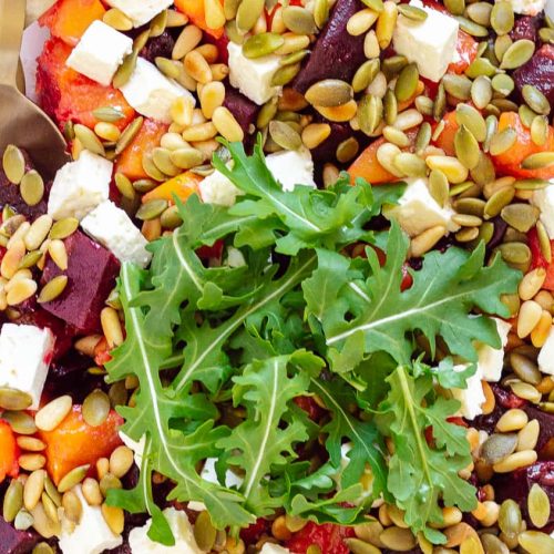 Roasted Pumpkin and Beetroot Salad