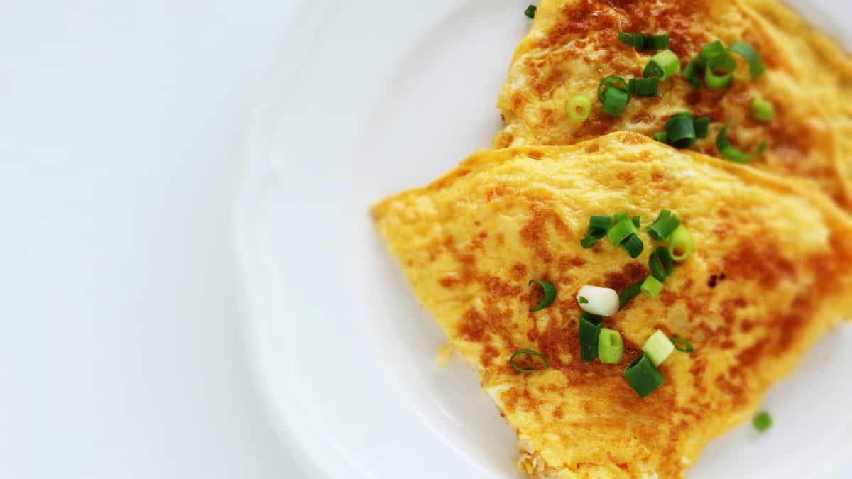 Chinese scallion omelette.