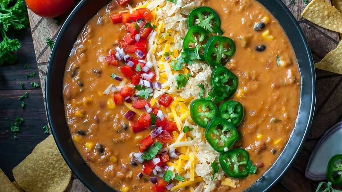 A lentil tortilla soup.