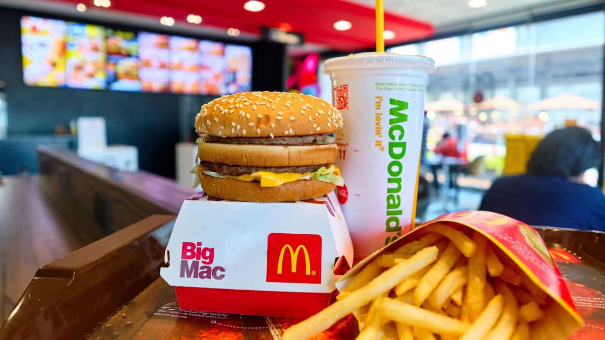 A Big Mac meal at a McDonald's.